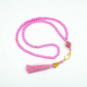 Чотки Tasbih для зікра 99 бусини з китичкою Рожевий