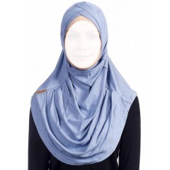 Хиджаб цельный с нахлестом Ecardin Capraz Turban Голубой