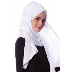 Палантин хиджаб с завязками Pile Şal Ecardin Белый 