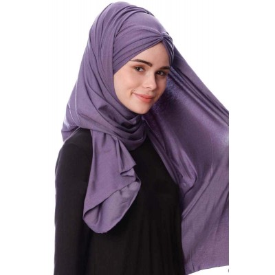 Палантин хиджаб с завязками Pile Şal Ecardin Сиреневый 
