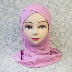Подхиджабник с нахлёстом и подбородком Mercan Capraz Ninja Hijab Розовый 