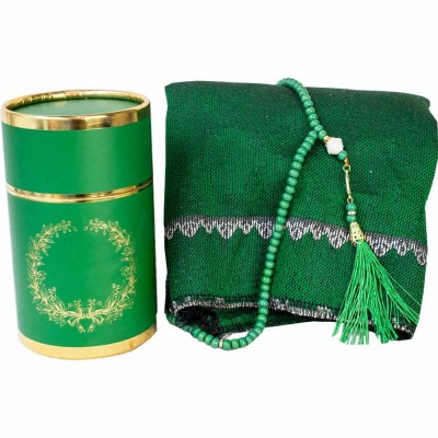 Коврик для молитвы подарочный набор колба Sajda 70 х 115 Зеленый New