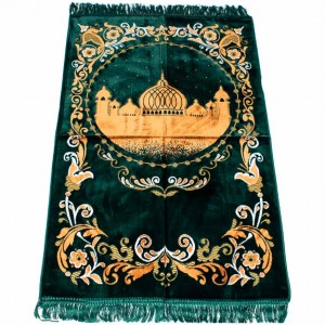 Килимок для намазу Силует Мечеті Sajda 68x120 Зелений із золотом