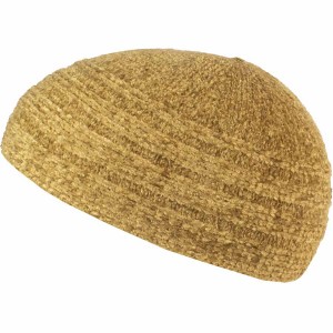 Тюбетейка бархатна з полосками щільна, доросла Takiye Гірчичний (19820)