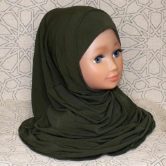 Детский хиджаб Амирка Zahranur Hijab Тёмно-зелёный
