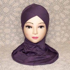 Подхиджабник наискосок (с нахлёстом) Buyuk Hijab Capraz Bone  Ecardin Фиолетовый
