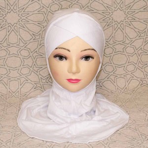 Підхіджабник навскісок (з нахлестом) Capraz Hijab Bone Ecardin Білий