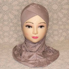 Подхиджабник наискосок (с нахлёстом) Capraz Hijab Bone  Ecardin Бежевый
