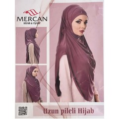 Хиджаб цельный удлиненный Uzun Pileli Hijab Mercan Черный