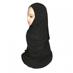 Хиджаб цельный удлиненный Uzun Pileli Hijab Mercan Черный
