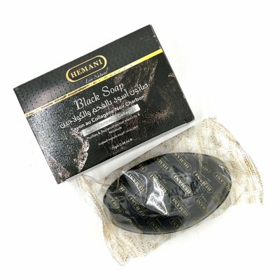 Чорне мило з вугіллям та колагеном Hemani Black Soap 75 г