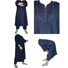 Камис (арабская рубаха) Morocco Тёмно-синий в комплекте со штанами