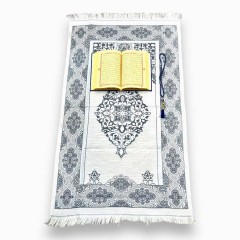 Набор для молящегося (Коран, коврик и чётки) Sajda Синий 25х20х5 см