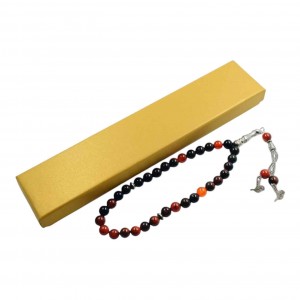 Чотки з натурального червоного агату 33 бусини Tasbih 8 мм