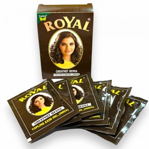 Хна для волосся Індійська Натуральна Royal Henna Chestnut Каштановий 6 шт