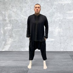 Марокканский традиционный мужской костюм Jabador (Рубаха и штаны) Чёрный XXL
