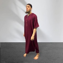 Камис мужской (арабская рубаха) Gandura Марроканский Morocco S-L-XL-XXL Бардовый