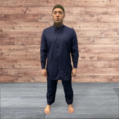Афганский традиционный мужской костюм (Рубаха и штаны) Afgan Yasir Тёмно-синий S, M, L, XL, XXL