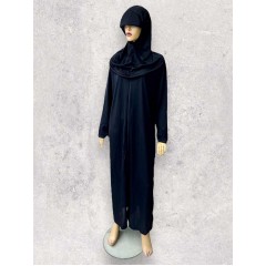 Платье для намаза длинное на молнии с пришитым хиджабом Zender L-XL Чёрный