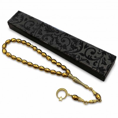 Чотки Gold Hematit Tasbih 33 бусини Золотисті