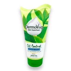 Маска для обличчя Face mask Dabur Vatika DermoViva Зелений чай Oil Contril із зеленим чаєм Очищення, зміцнення 150 мл