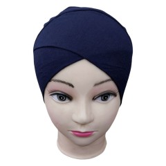 Боне (шапочка) з одним нахлестом Capraz Baglamali Bone Maradi на зав'язках Темно-синій