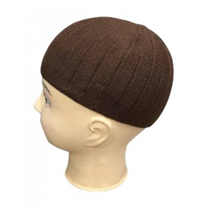 Тюбетейка з плетінням “Сталева нитка” Takiye Коричневий