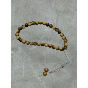 Чотки з каменю «Тигрове око» 33 бусини Tasbih 8 мм