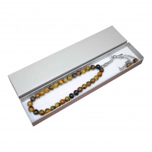 Чотки з каменю «Тигрове око» 33 бусини Tasbih 8 мм