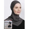 Підхіджабник Жіночий головний убір One Size Buyuk Hijab Bone Ecardin ST224 Антрацит