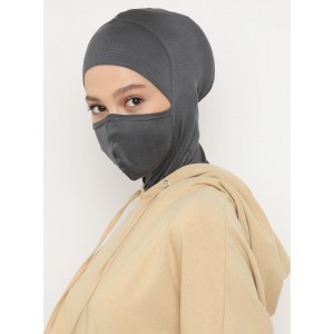 Підхіджабник з маскою Ecardin Maskeli Hijab Bone (MHB-ST279) Темно-сірий