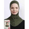 Підхіджабник Ecardin Climafit Hijab Bone з сіткою, дихаючий, One Size, Хакі