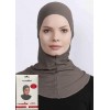 Підхіджабник Ecardin Climafit Hijab Bone з сіткою, дихаючий, One Size, Кава з молоком