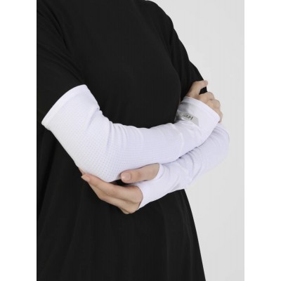 Нарукавники жіночі Ecardin Pro Sport Kolluk ST096 через великий палець Білий