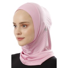 Хіджаб-балаклава без нахльосту Babe Düz Ecardin Model 1 Рожевий