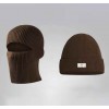 Зимова в'язана шапка-балаклава 2 в 1 тепла вітрозахисна Коричневий