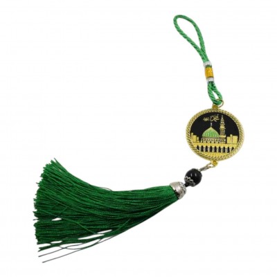 Підвіска «Кааба та Мечеть Пророка ﷺ» металева двостороння Зелений