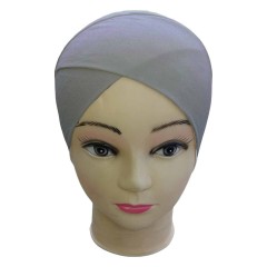 Боне (шапочка) з одним нахлестом Capraz Baglamali Bone Maradi на зав'язках Сірий