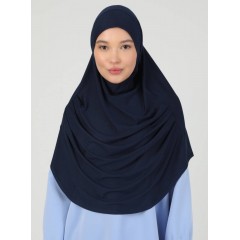 Хіджаб готовий цільний Tesettur Turban Ecardin ST406 One Size Темно-синій
