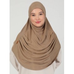 Хіджаб готовий цільний Tesettur Turban Ecardin ST406 One Size Кава з молоком