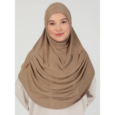 Хіджаб готовий цільний Tesettur Turban Ecardin ST406 One Size Кава з молоком
