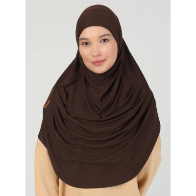 Хіджаб готовий цільний Tesettur Turban Ecardin ST406 One Size Коричневий