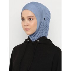 Хіджаб-балаклава без нахльосту Babe Düz Ecardin Model 1 Джинсовий синій