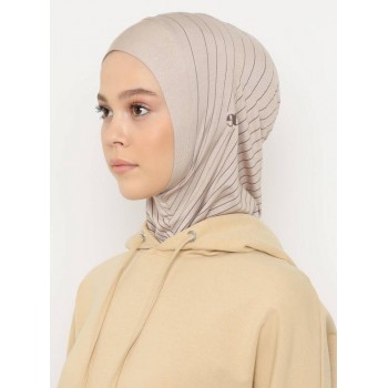 Хіджаб-балаклава без нахльосту Babe Düz Ecardin Model 1 Світлий беж Хіджаб-балаклава без нахльосту Babe Düz Ecardin Model 1 Світлий беж