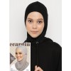 Хіджаб-балаклава без нахльосту Babe Düz Ecardin Model 1 Чорний із сірими смужками