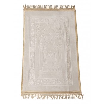 Килимок для намазу Luxury Velvet Sajda 70х110 см Model 1 Кремовий