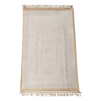 Килимок для намазу Luxury Velvet Sajda 70х110 см Model 1 Кремовий