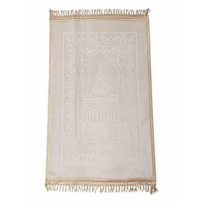 Килимок для намазу Luxury Velvet Sajda 70х110 см Model 2 Кремовий