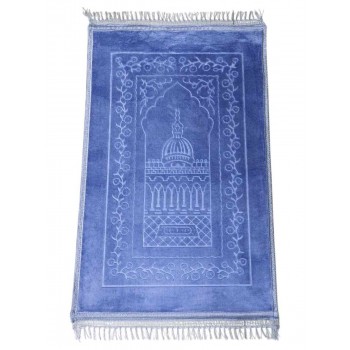Килимок для намазу Luxury Velvet Sajda 70х110 см Model 1 Сіро-синій