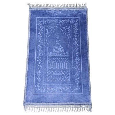 Килимок для намазу Luxury Velvet Sajda 70х110 см Model 1 Сіро-синій
